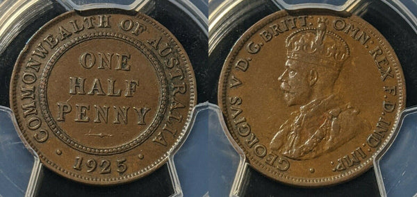 1925 Half Penny 1/2d Australia PCGS XF45 EF #1160