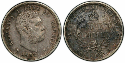 Hawaii 1883 Ten cent 10c PCGS Tooled-AU Detail #1187