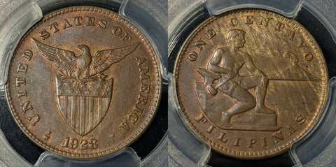 U.S. Philippines 1928M 1c One Cent PCGS MS63BN UNC #1181