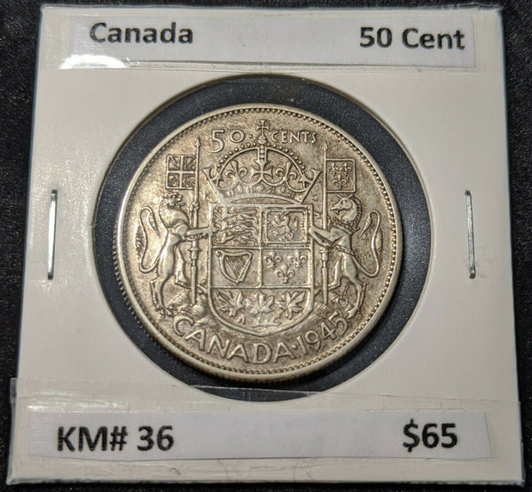 Canada 1945 50 Cents KM# 36