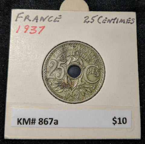 France 1937 25 Centimes KM# 867a
