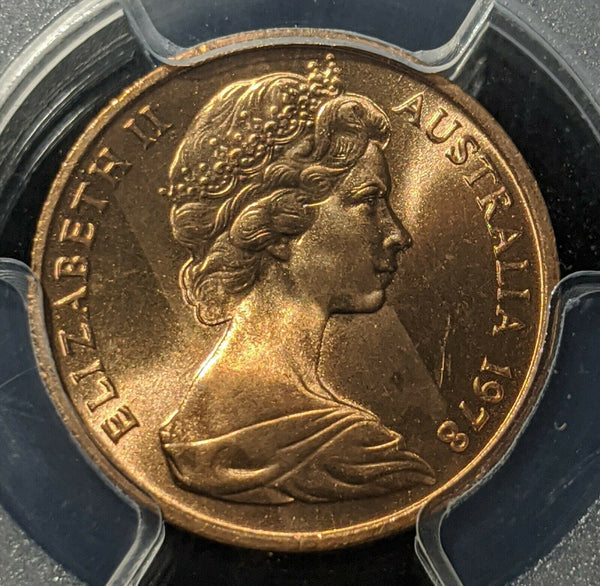 1978 One Cent 1c Australia PCGS MS66 RD GEM UNC #1199