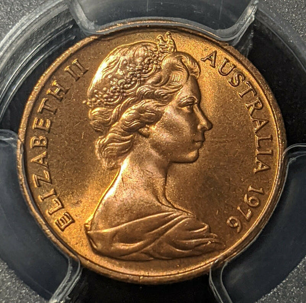 1976 One Cent 1c Australia PCGS MS66 RD GEM UNC #1198