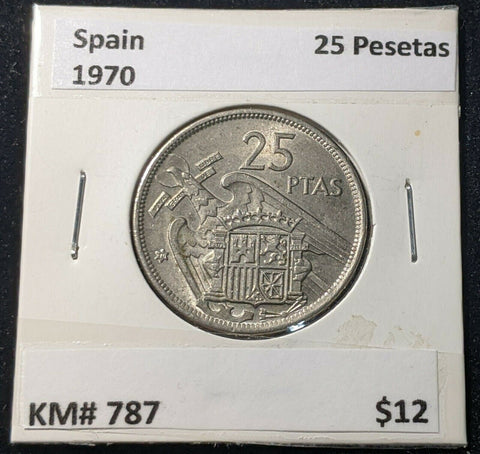 Spain 1970 25 Pesetas KM# 787