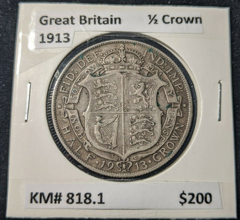 Great Britain 1913 Half Crown KM# 818.1