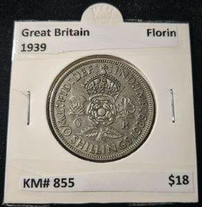 Great Britain 1939 Florin KM# 855