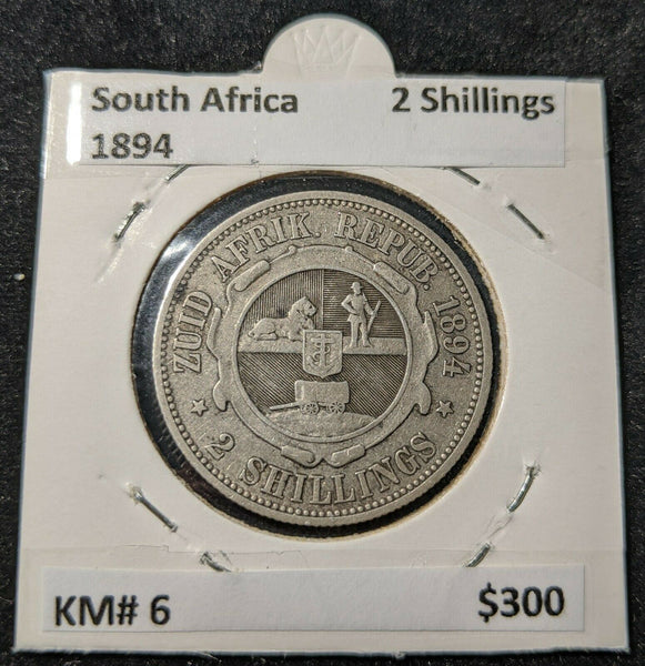 South Africa 1894 2 Shillings KM# 6