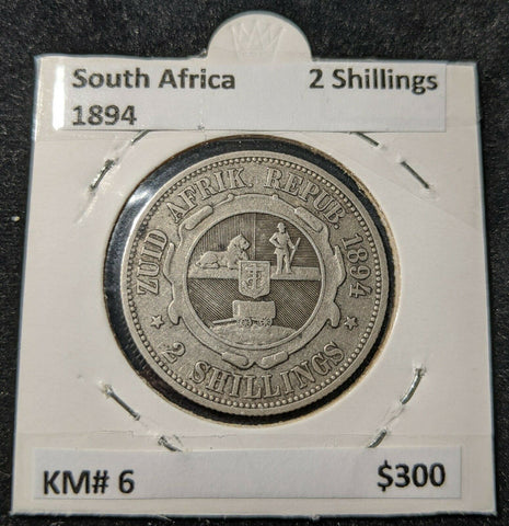 South Africa 1894 2 Shillings KM# 6