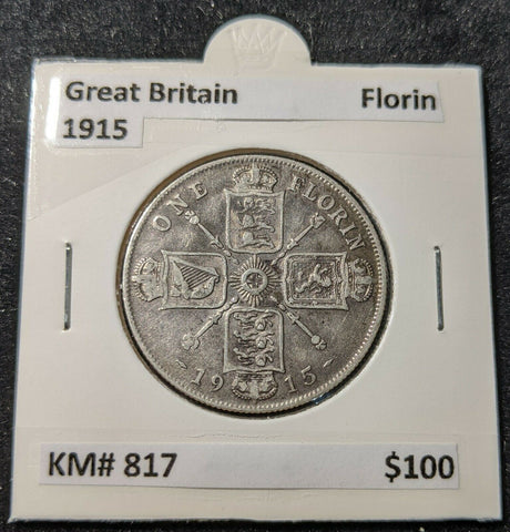 Great Britain 1915 Florin KM# 817
