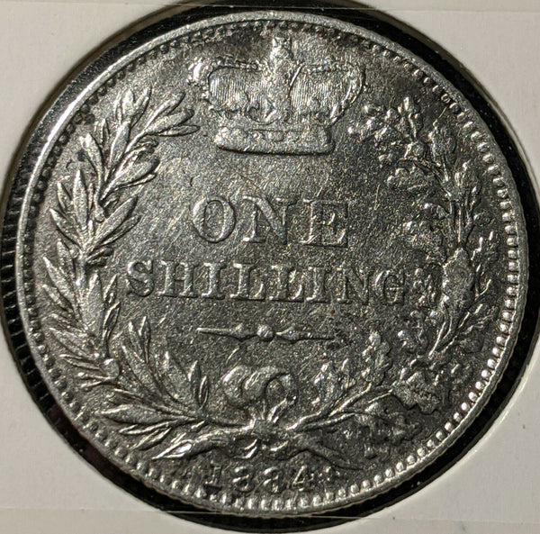 Great Britain 1884 Shilling KM# 734.4