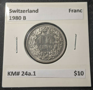 Switzerland 1980 B 1 Franc KM# 24a.1	#20B