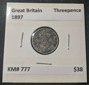 Great Britain 1897 Threepence 3d KM# 777   #15C