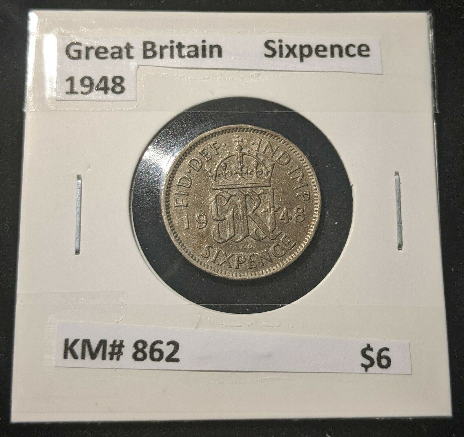 Great Britain 1948 Sixpence 6d KM# 862