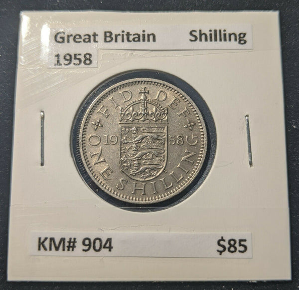 Great Britain 1958 Shilling KM# 904