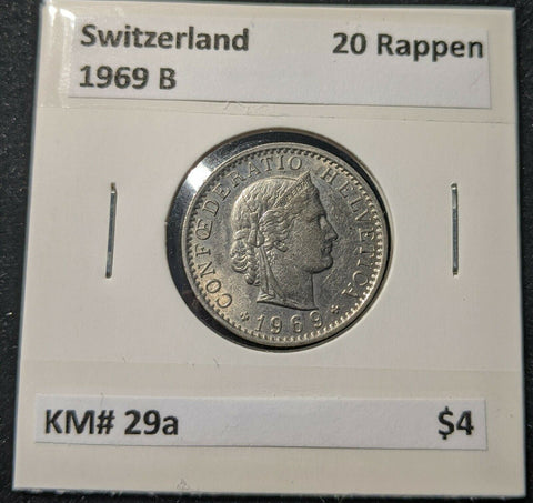 Switzerland 1969 20 Rappen KM# 29a #12B