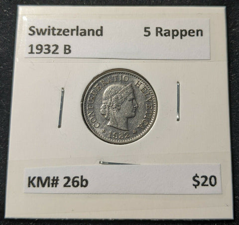 Switzerland 1932 B 5 RAPPEN KM# 26b      #12A