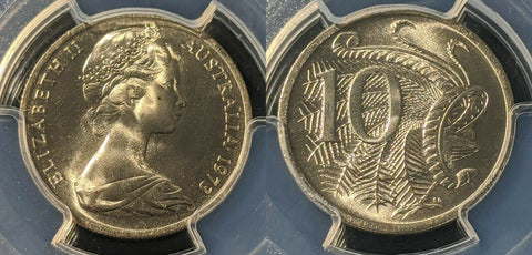 1973 Ten Cent 10c Australia PCGS MS67 FDC UNC #1232