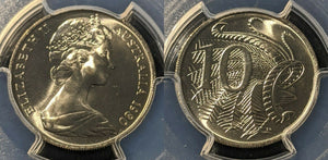 1980 Ten Cent 10c Australia PCGS MS67 FDC UNC #1235