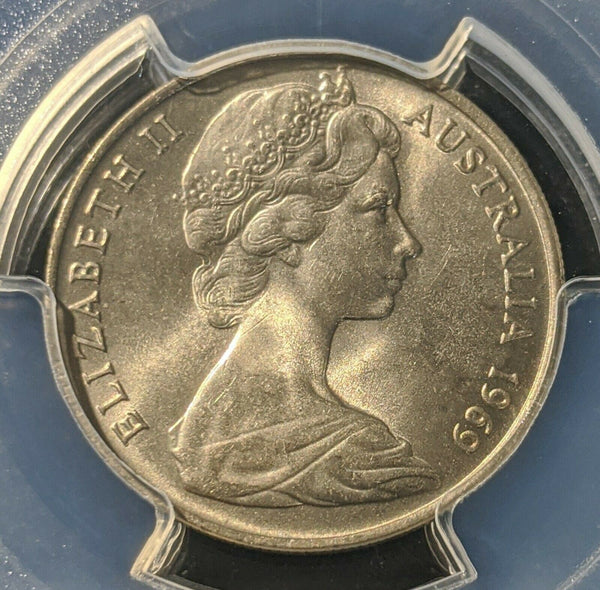 1969 Ten Cent 10c Australia PCGS MS65 GEM UNC #1231