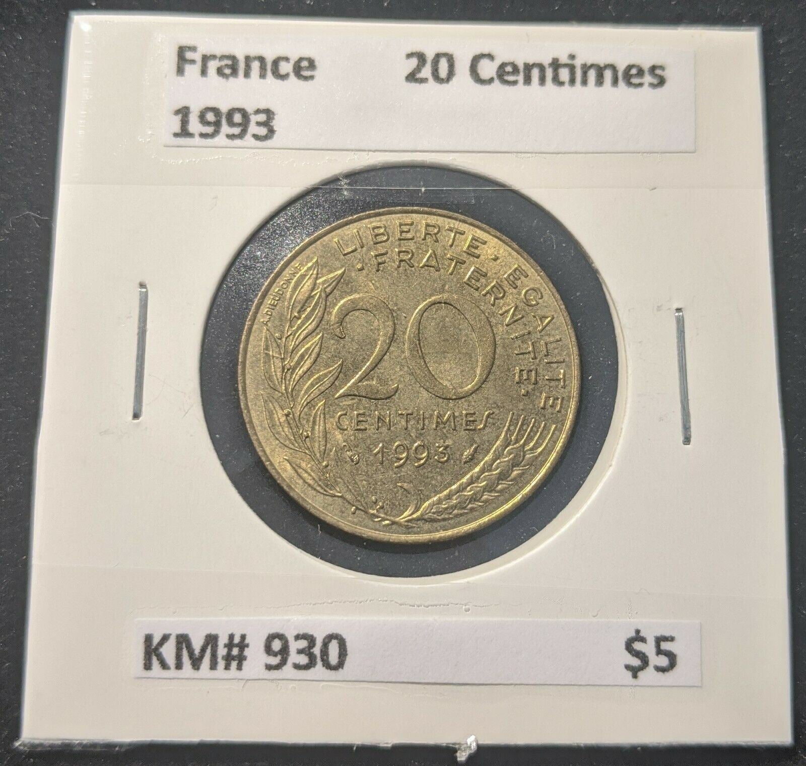 France 1993 20 Centimes KM# 930