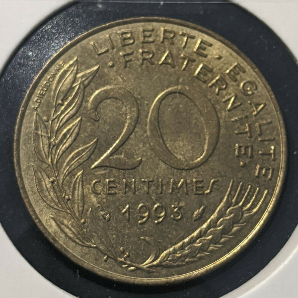 France 1993 20 Centimes KM# 930