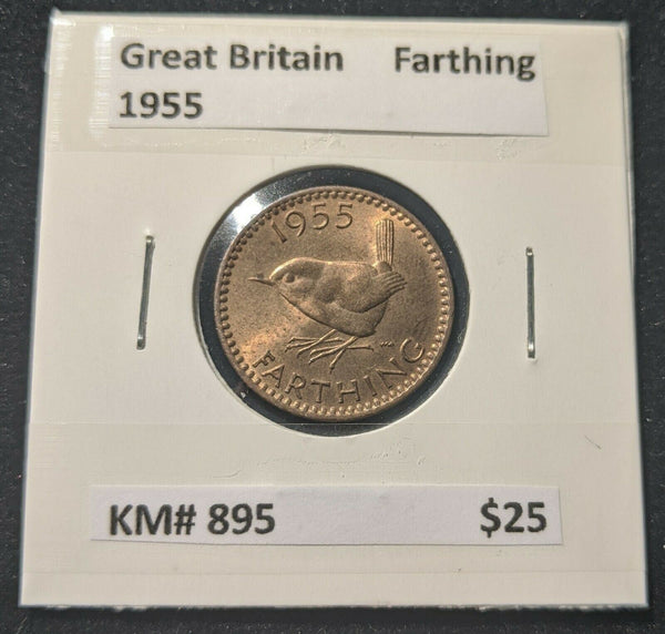 Great Britain 1955 Farthing 1/4d KM# 895   #16A