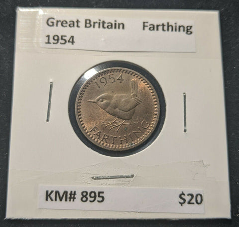 Great Britain 1954 Farthing 1/4d KM# 895   #16A