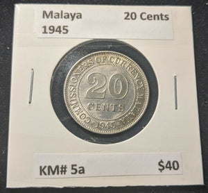 Malaya 1945 20 Cent KM# 5a