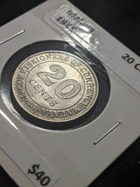 Malaya 1945 20 Cent KM# 5a