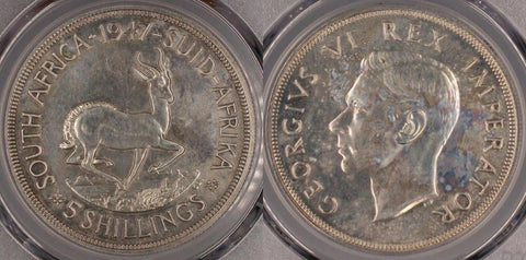 South Africa 1947 5 Shillings Proof PCGS PR62 Unc KM#31 #1261