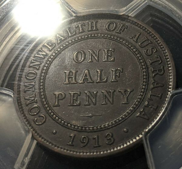 1913 Half Penny 1/2d Australia PCGS XF45 EF #1172
