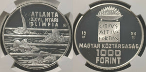 Hungary 1994 BP 1000 Forint Atlanta Olympics Swim NGC PF70 Ultra Cameo KM# 712