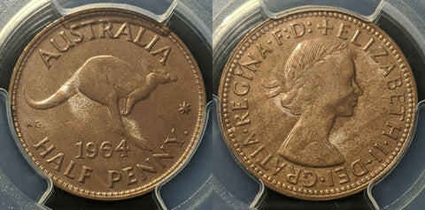 1964 (P) Austraila Half Penny 1/2d PCGS MS65 RD #1307