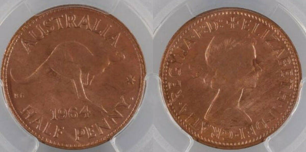 1964 (P) Austraila Half Penny 1/2d PCGS MS65 RD #1307
