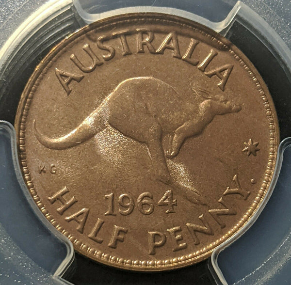 1964 (P) Austraila Half Penny 1/2d PCGS MS65 RD #1307