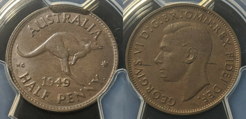 1949 P Half Penny 1/2D PCGS MS63BN GEM UNC #1316