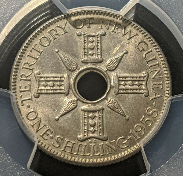 New Guinea 1938 Shilling 1/- PCGS Genuine Tooled UNC Detail #1315