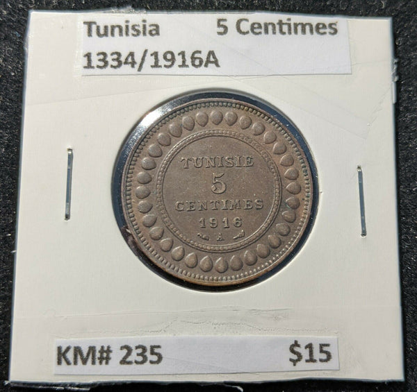 Tunisia 1334/1916A 5 Centimes KM# 235   10C