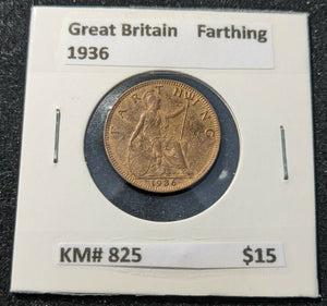 Great Britain 1936 Farthing 1/4d KM# 825