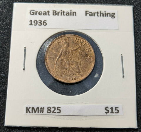 Great Britain 1936 Farthing 1/4d KM# 825