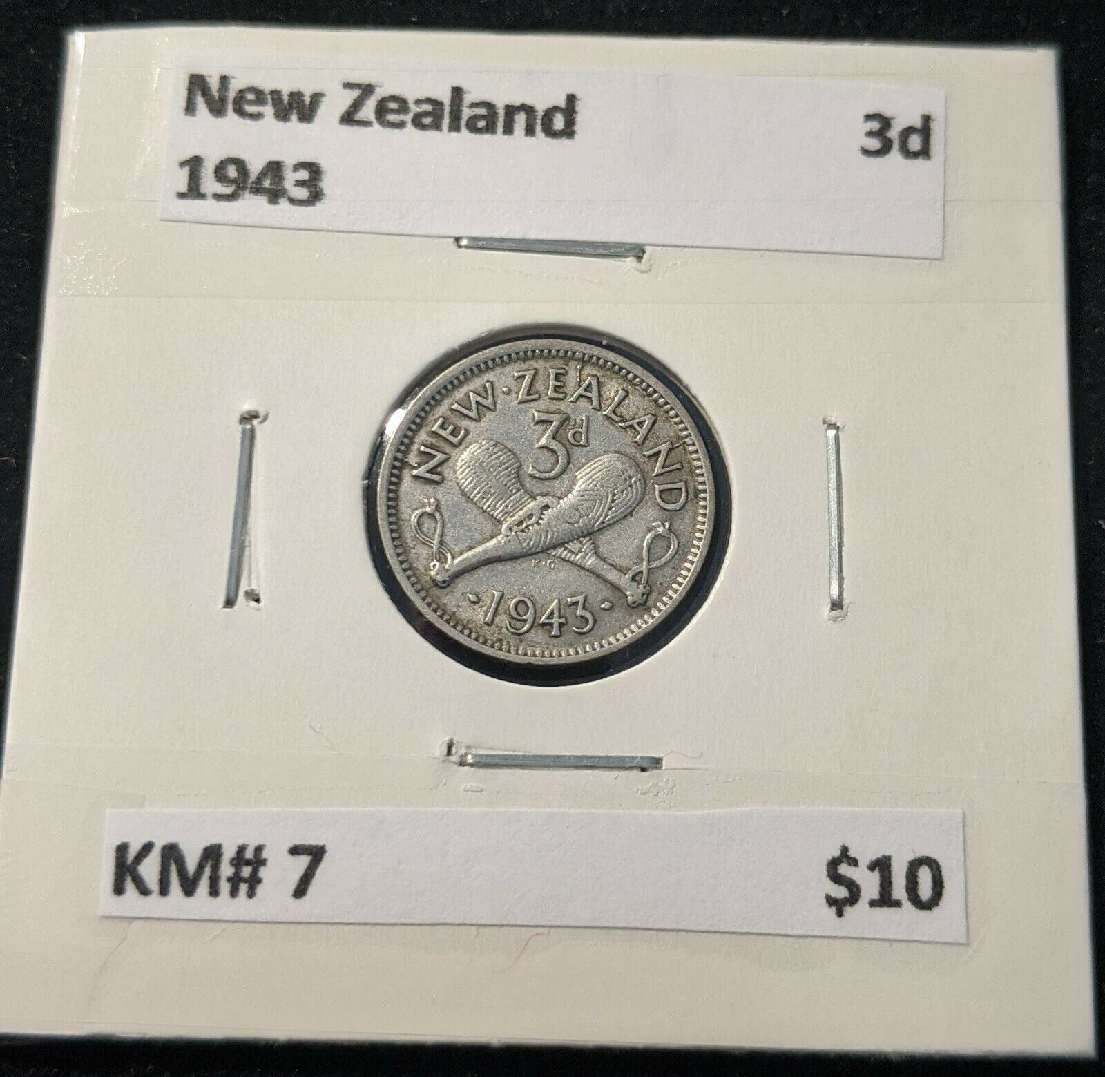 New Zealand 1943 3d Threepence KM# 7