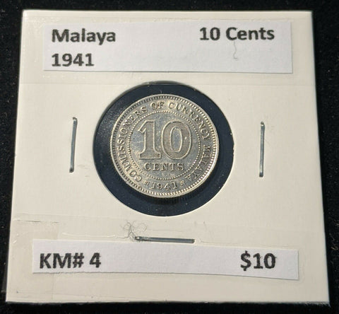 Malaya 1941 10c Ten Cent KM# 4