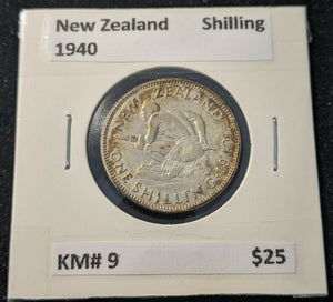 New Zealand 1940 Shilling KM# 9