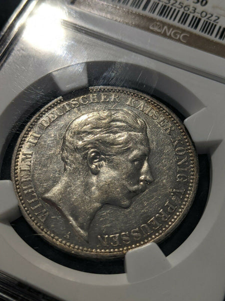 German States PRUSSIA 1912A 3 Mark NGC AU50 KM# 527 #1326