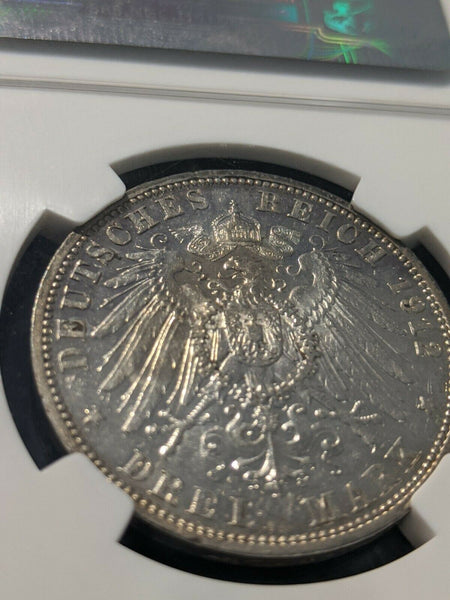 German States PRUSSIA 1912A 3 Mark NGC AU50 KM# 527 #1326