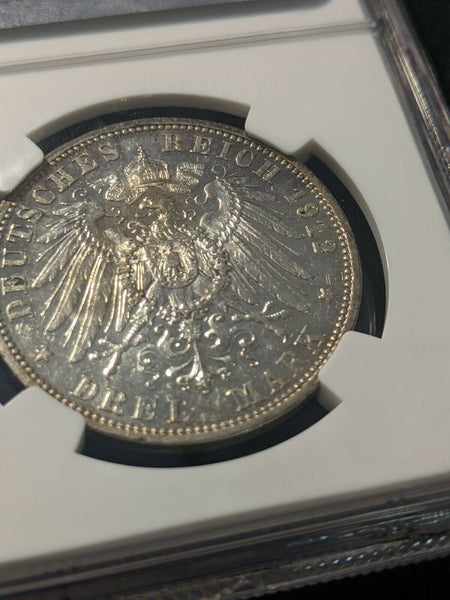 German States PRUSSIA 1912A 3 Mark NGC AU50 KM# 527 #1326