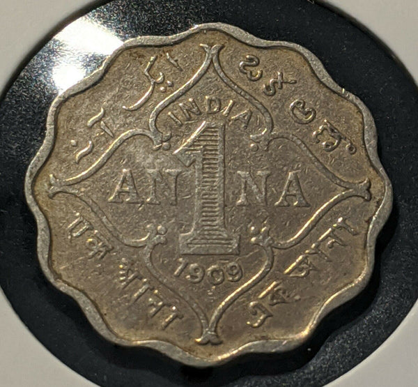 India 1909 B Anna KM# 504