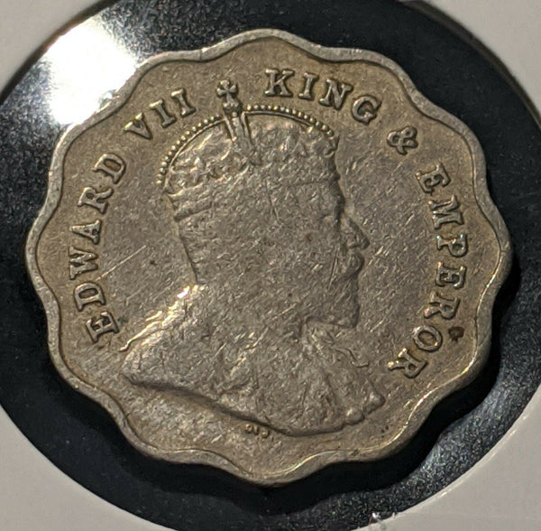 India 1909 B Anna KM# 504