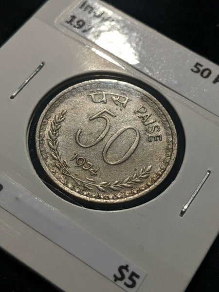 India 1974 M 50 Paise KM# 63