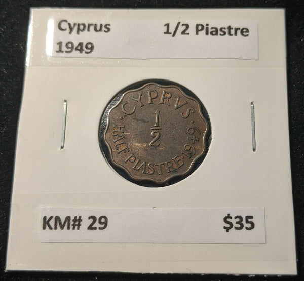 Cyprus 1949 1/2 Piastre KM# 29  #11A